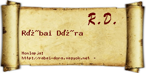 Rábai Dóra névjegykártya
